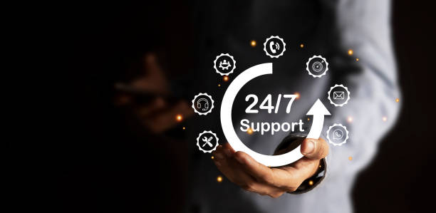 istock Business support and customer service business technology concept 1740026412