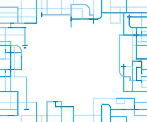 Vector illustration of blue pipelines template