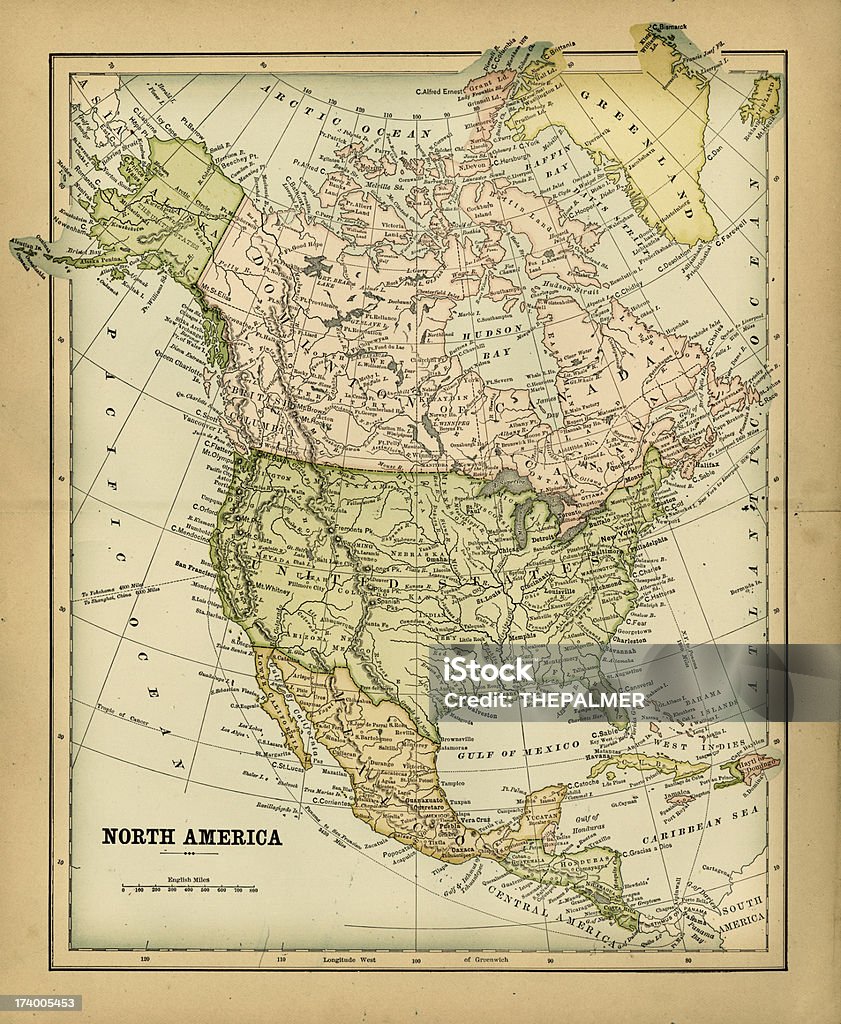 Nord america 1883 - Illustrazione stock royalty-free di Canada