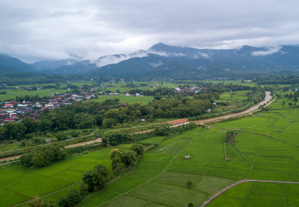 istock Top view Landscape of Morning Mist with Mountain 1740087906