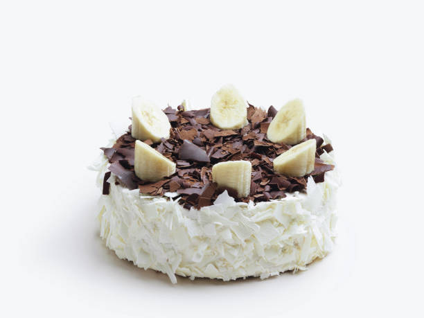 Banana cake on a white background
