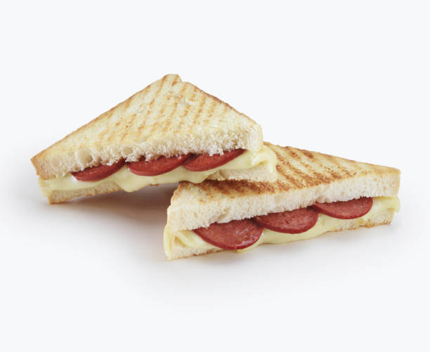 Toasted sandwich with cheese and sausage