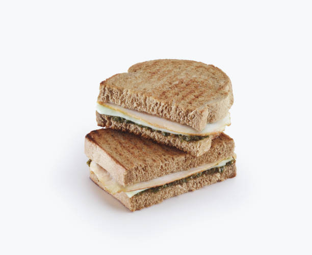 istock Toasted organic bread with cheese and chicken 1740099211