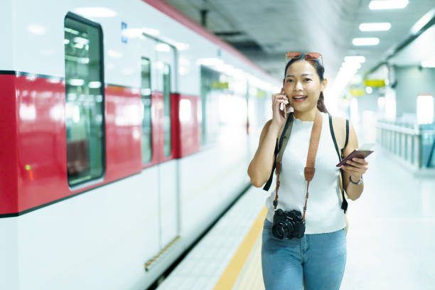 istock Asian women passengers travel by train. 1740103061