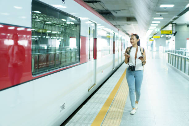istock Asian women passengers travel by train. 1740103062