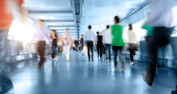 istock Business people rushing in the lobby 1740121234