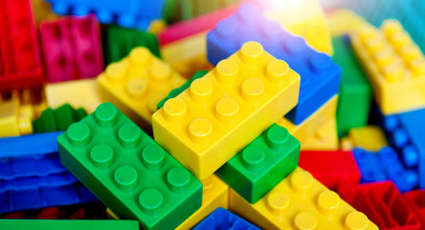 istock Large group of plastic toy blocks for background 1740121767