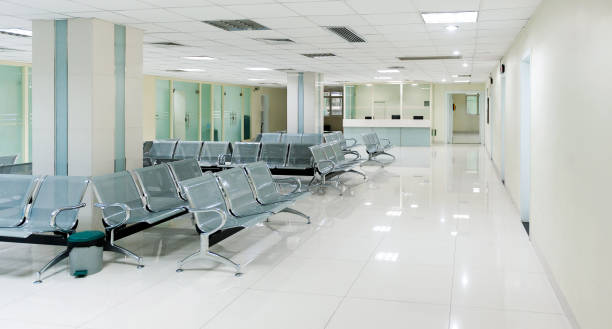 istock Hospital waiting room with many chairs 1740122805