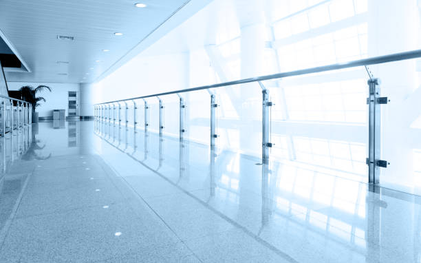 istock Empty nurses station and corridor in a hospital 1740123679