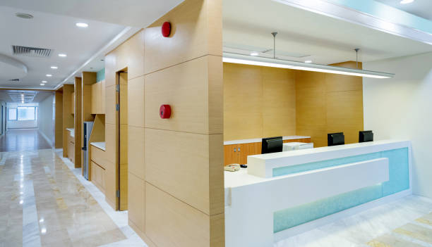 istock Empty nurse station in hospital 1740130325