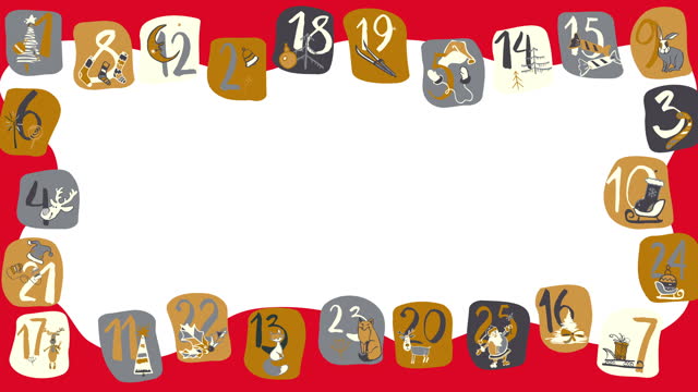 Animated advent calendar with place for congratulation