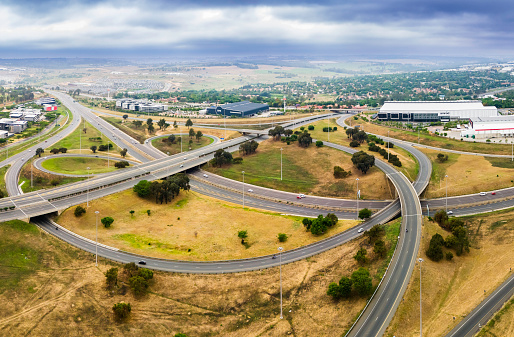 Buccleugh Interchage a large intersection joining M1, N3, to the N1 highways in northern Johannesburg