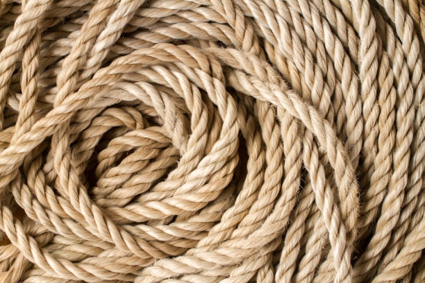 istock A coil of old rope close-up. 1740181948