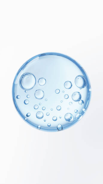 istock 3D Illustration.Beautiful transparent liquid gel on white background. Light blue. 1740193224