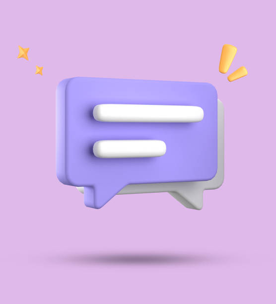 istock 3d rendering of speech bubble, 3D pastel chat icon set. Set of 3d speak bubble. 1740194295