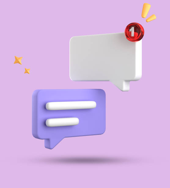istock 3d rendering of speech bubble, 3D pastel chat icon set. Set of 3d speak bubble. 1740195492