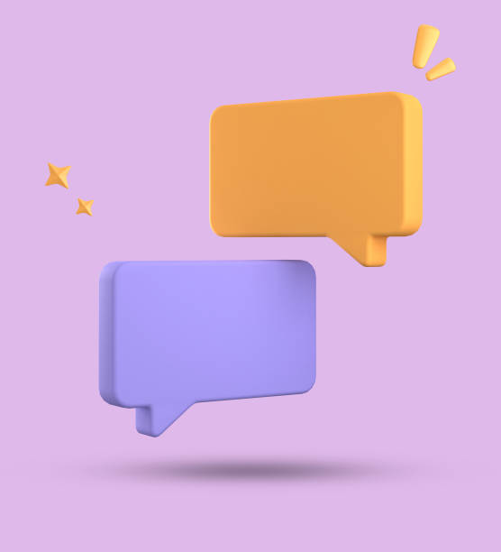 istock 3d rendering of speech bubble, 3D pastel chat icon set. Set of 3d speak bubble. 1740196021