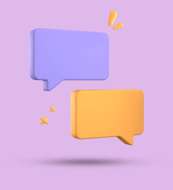 istock 3d rendering of speech bubble, 3D pastel chat icon set. Set of 3d speak bubble. 1740196053