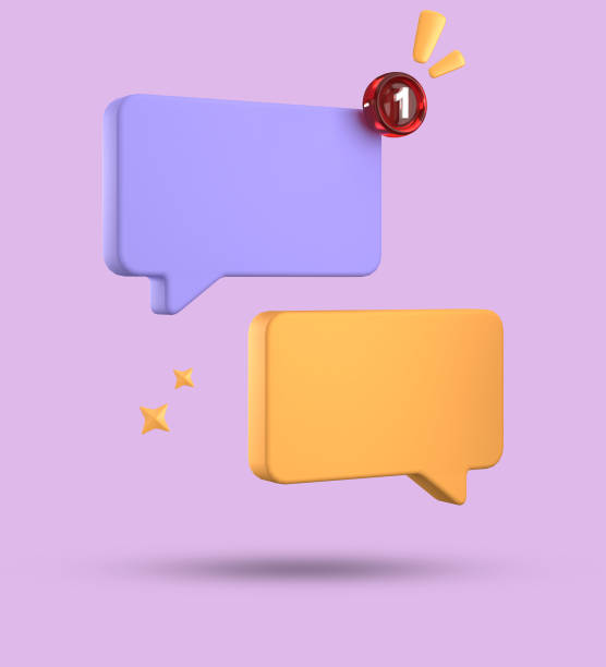istock 3d rendering of speech bubble, 3D pastel chat icon set. Set of 3d speak bubble. 1740196056