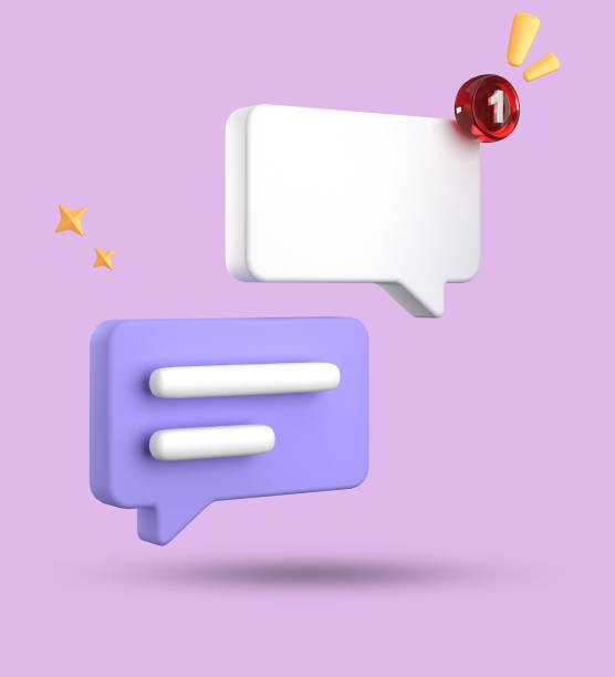 istock 3d rendering of speech bubble, 3D pastel chat icon set. Set of 3d speak bubble. 1740196318