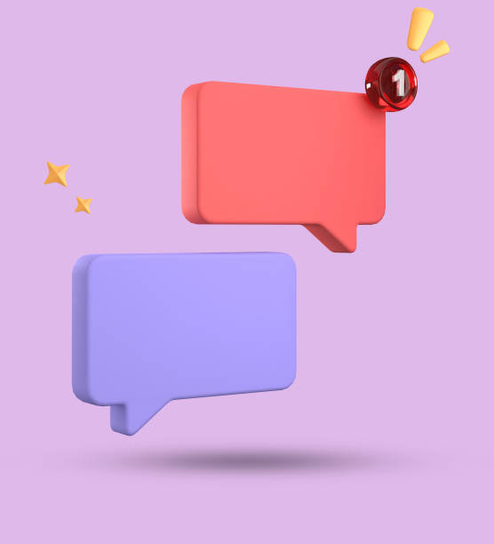 istock 3d rendering of speech bubble, 3D pastel chat icon set. Set of 3d speak bubble. 1740196584