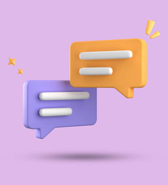 istock 3d rendering of speech bubble, 3D pastel chat icon set. Set of 3d speak bubble. 1740197131