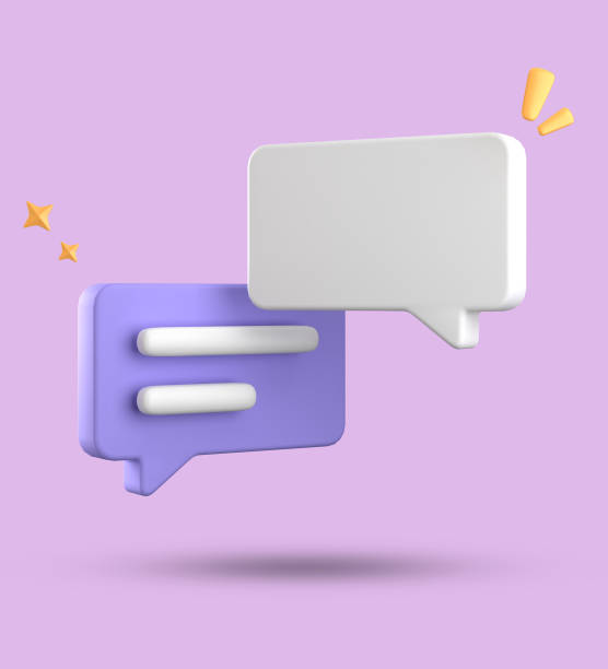 istock 3d rendering of speech bubble, 3D pastel chat icon set. Set of 3d speak bubble. 1740197140