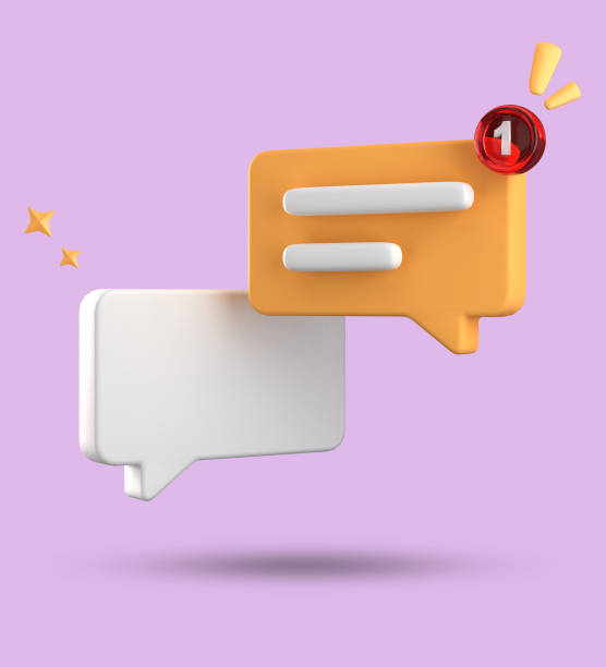 istock 3d rendering of speech bubble, 3D pastel chat icon set. Set of 3d speak bubble. 1740197156
