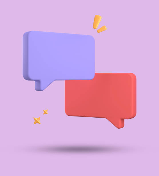 istock 3d rendering of speech bubble, 3D pastel chat icon set. Set of 3d speak bubble. 1740197701