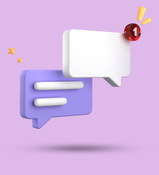 istock 3d rendering of speech bubble, 3D pastel chat icon set. Set of 3d speak bubble. 1740198218