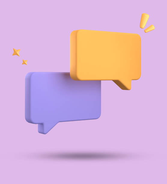 istock 3d rendering of speech bubble, 3D pastel chat icon set. Set of 3d speak bubble. 1740198221
