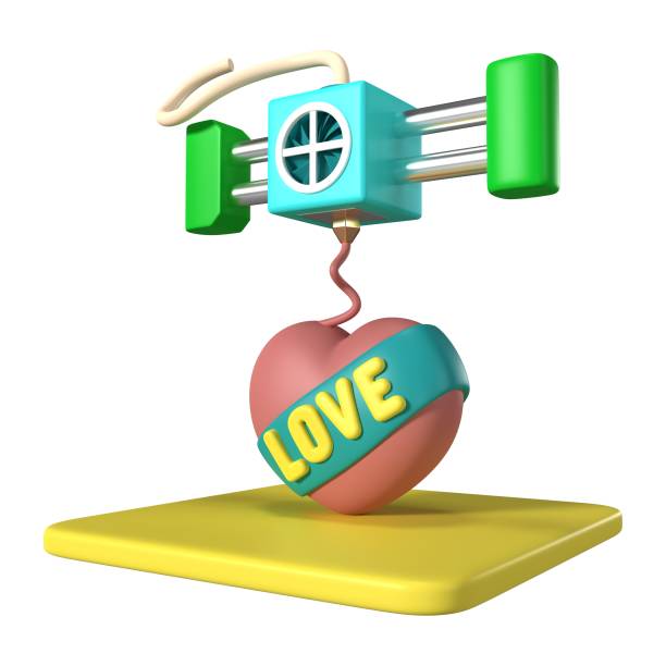 istock Printing Heart 3D Illustration Icon 1740211444