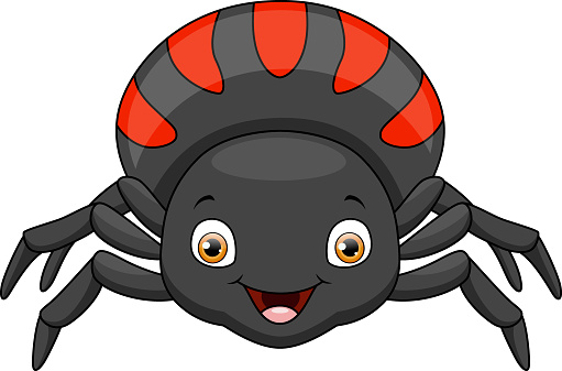 Vector illustration of Cute spider cartoon on white background