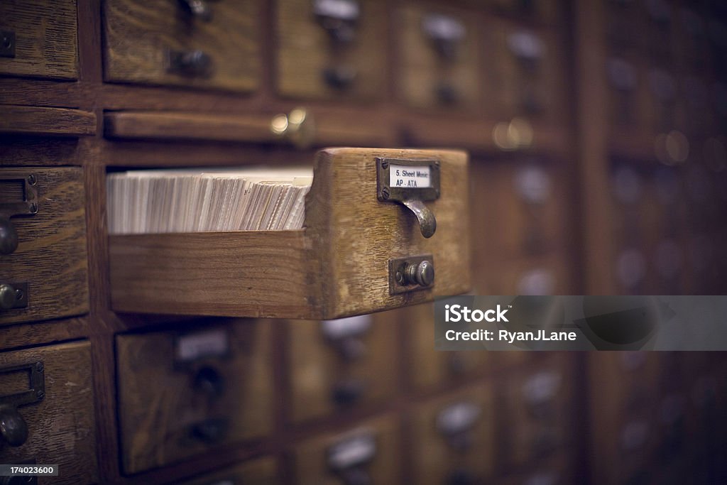 Catalogo di Carta vecchia libreria Vintage - Foto stock royalty-free di Catalogo a schede