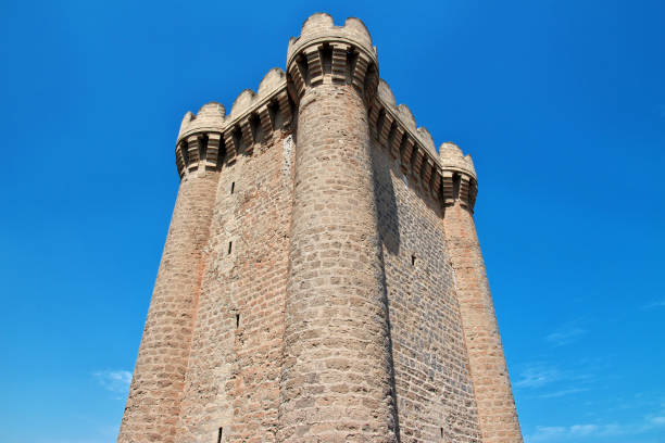 Ypres Tower fortified castle tower, Rye, East Sussex, England. Rye is the ancient medieval historic coastal town full with half timbered houses ancient buildings, cobbled streets and secret passages, once the haunt of smugglers and highwaymen amidst the unique architecture