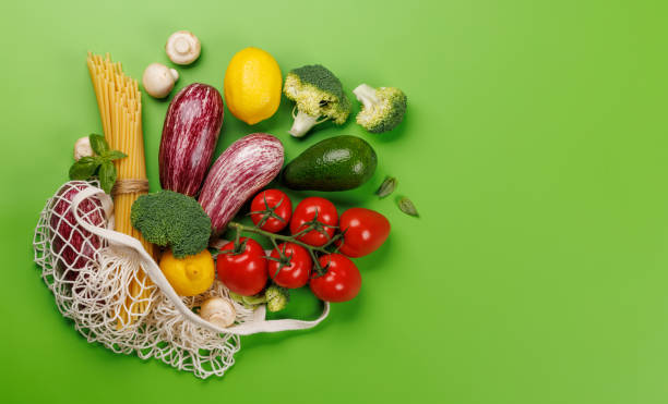 istock Mesh bag filled with a variety of vegetables 1740274412