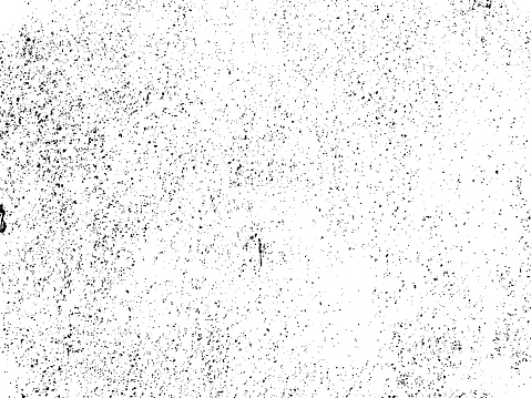 Distressed black texture. Dark grainy texture on white background. Dust overlay textured. Grain noise particles. Rusted white effect. Grunge design element.