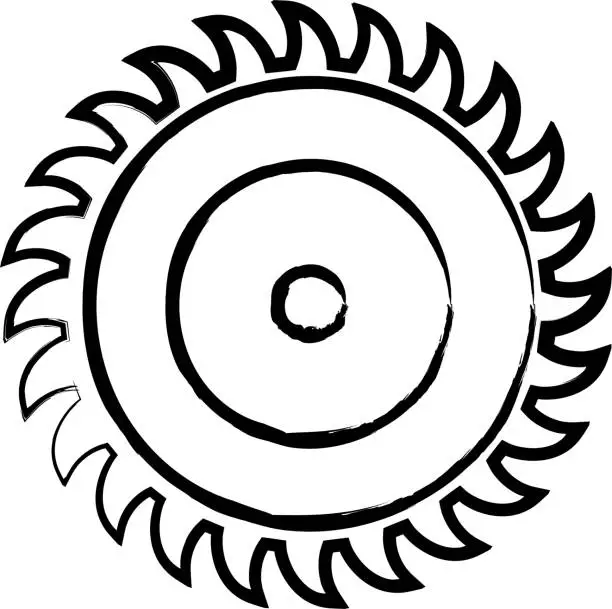 Vector illustration of Circular Saw hand drawn vector illustration