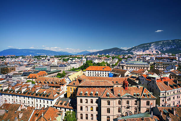 istock Geneva aerial view 174030040