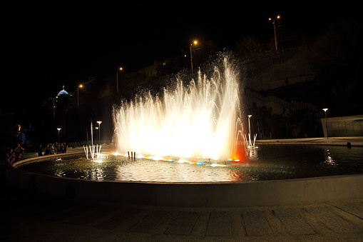 Tbilisi, Georgia - 04 May 2013: The fountain in Tbilisi, Georgia at night