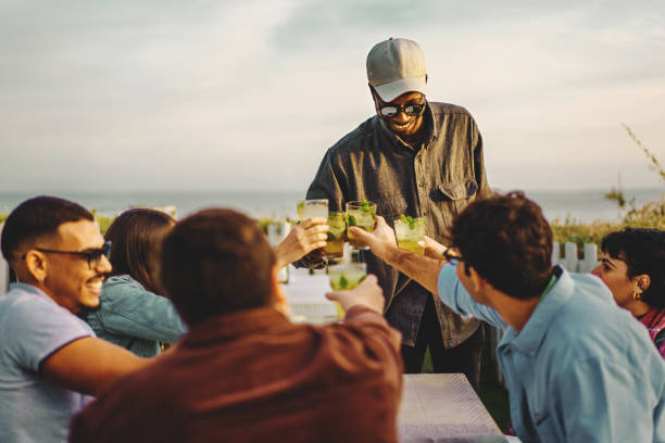 istock Birthday celebration at beach bar 1740320533