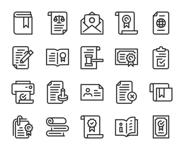 Vector illustration of Legal Document - Line Icons