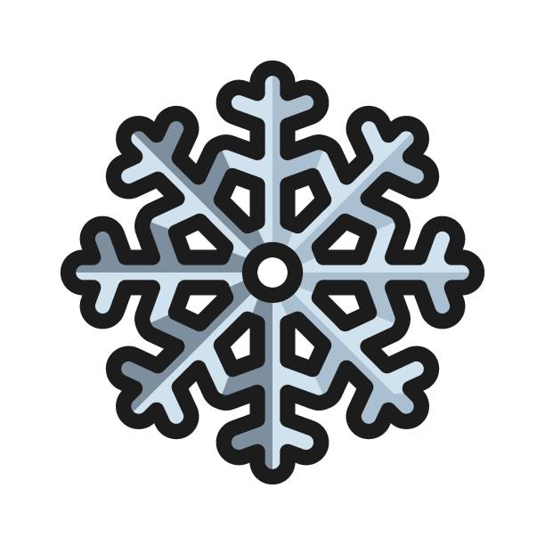 снежинка заполнены контур значок - vector frozen pixelated multi colored stock illustrations