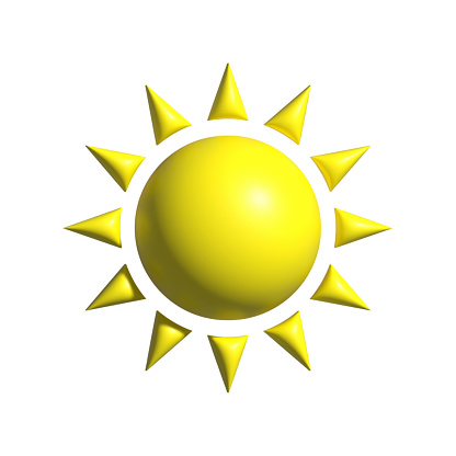 3D Realistic Sun Icon