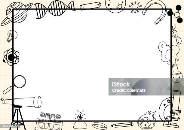 Science Border Frame Landscape Science Tools Object And Learning Sign Element Border Frame Template ...