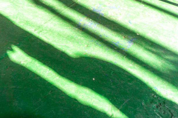 Black abstract lines, shadows on the floor at the morning