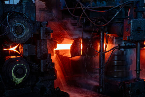 istock Irrigation Process During Steel Processing in Iron and Steel Factory 1740396470