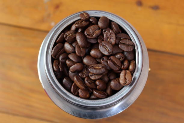 istock Grains of coffee close-up 1740401737