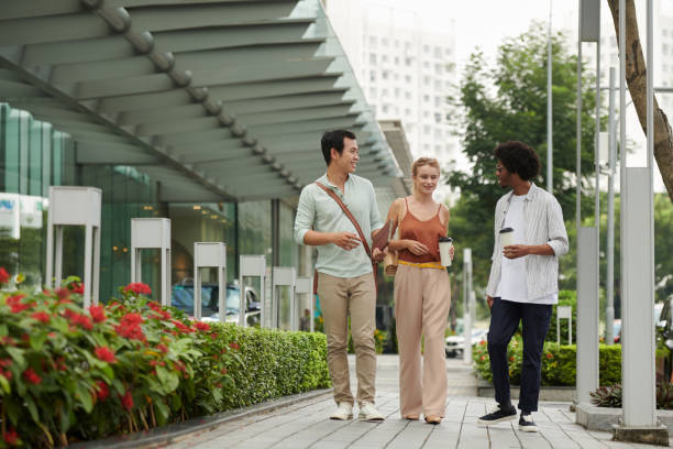 Diverse Colleagues Walking to Office