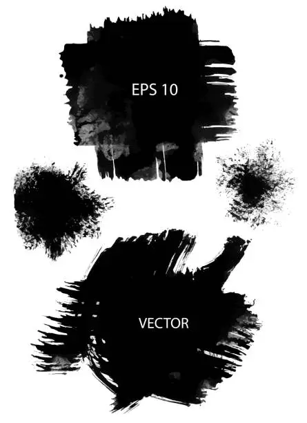 Vector illustration of dry brush smears
